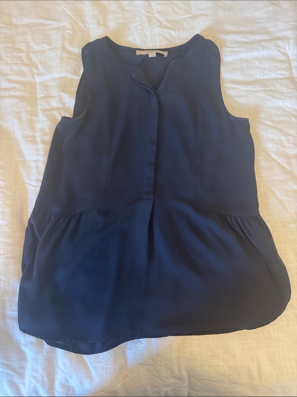LOFT Navy Sleeveless Peplum Camisole